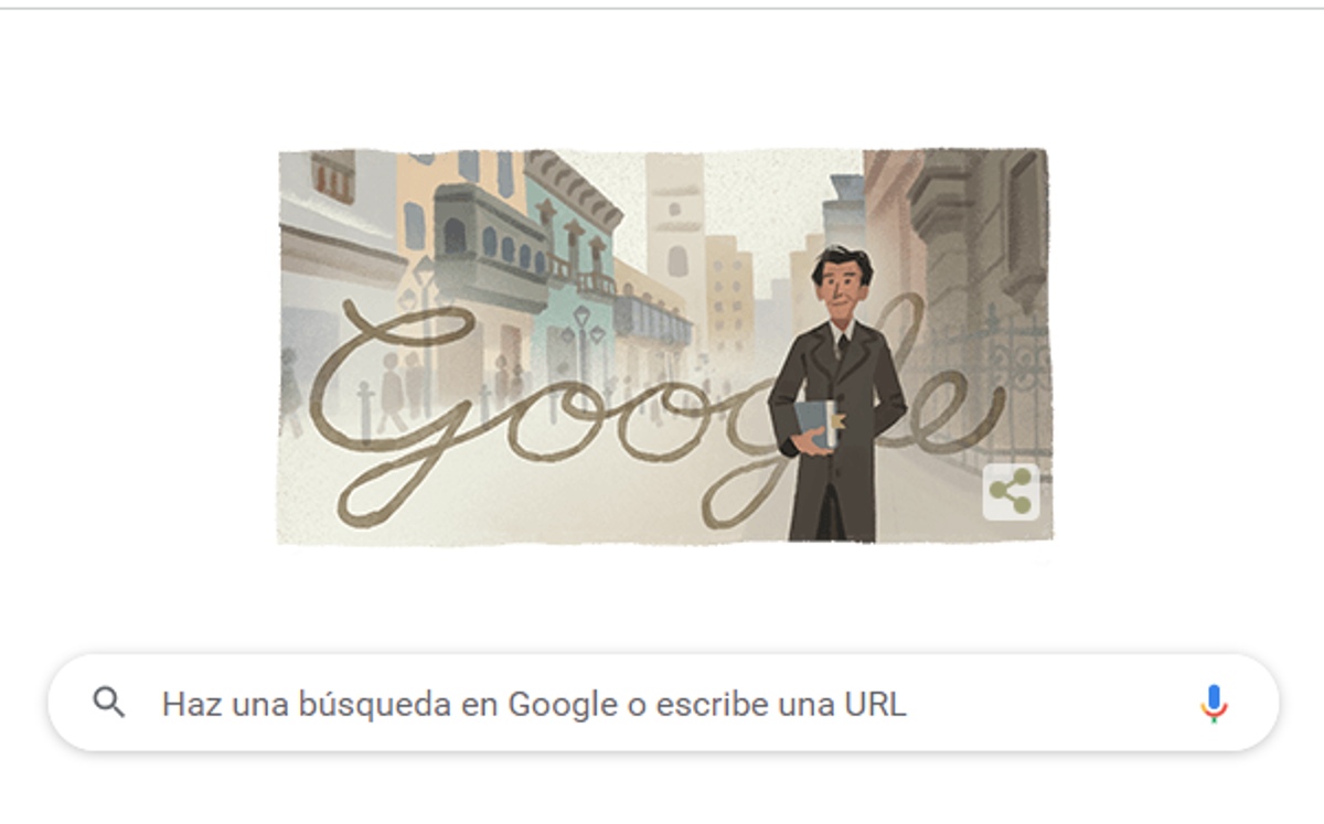 Google dedica doodle de hoy a Julio Ramón Ribeyro (Captura).