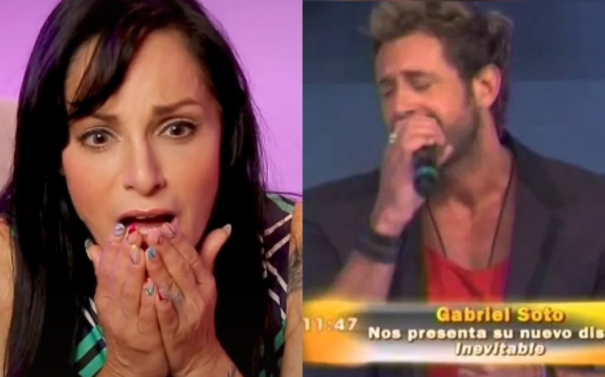Lolita Cortés reacciona  Gabriel Soto cantando