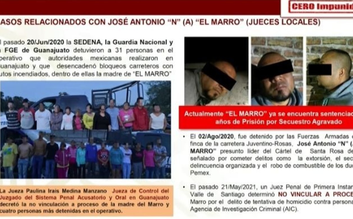 Autoridades federales acusan a jueces de Guanajuato de proteger a 'El Marro'