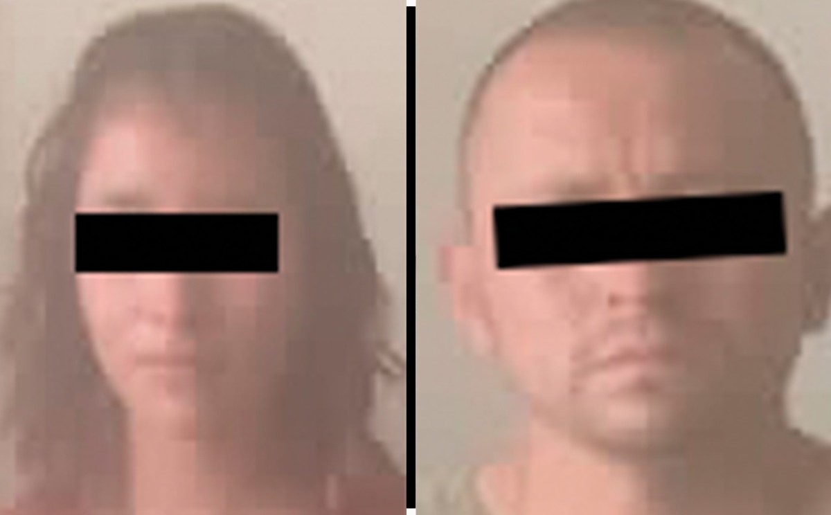 Fueron identificados como Blessy "N" y Carlos "N", de 18 y 36 años.