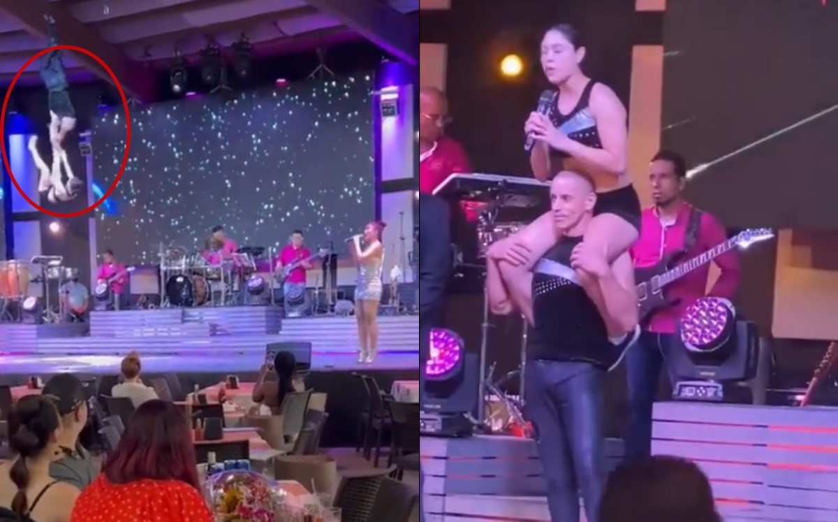 La bailarina confirmó al final de la presentación que se encontraba bien | Twitter @OscarAdrianL