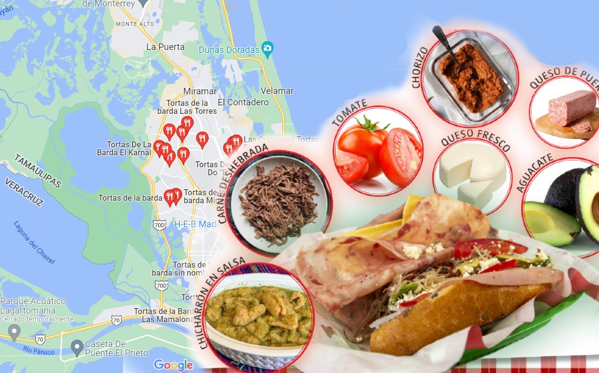 Esta es la ruta de la torta de la barda en Tampico. (Especial)