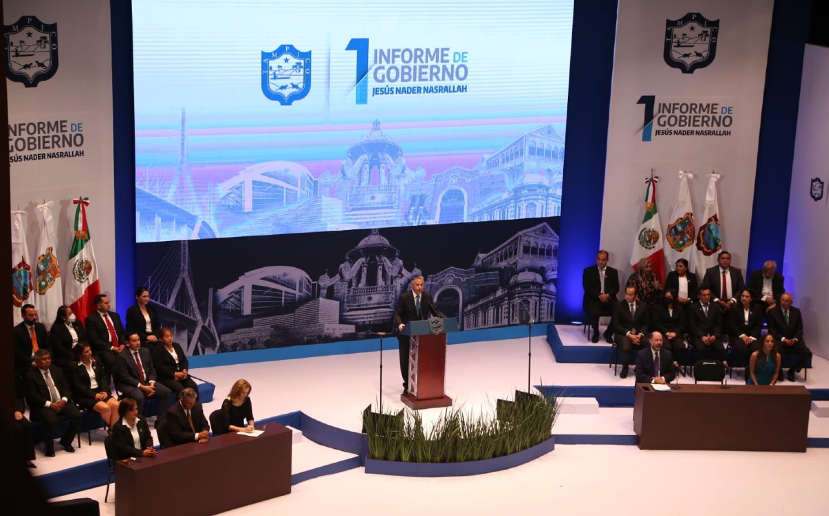 El alcalde Jesús Nader rinde primer informe de gobierno de Tampico. (Yazmín Sánchez)