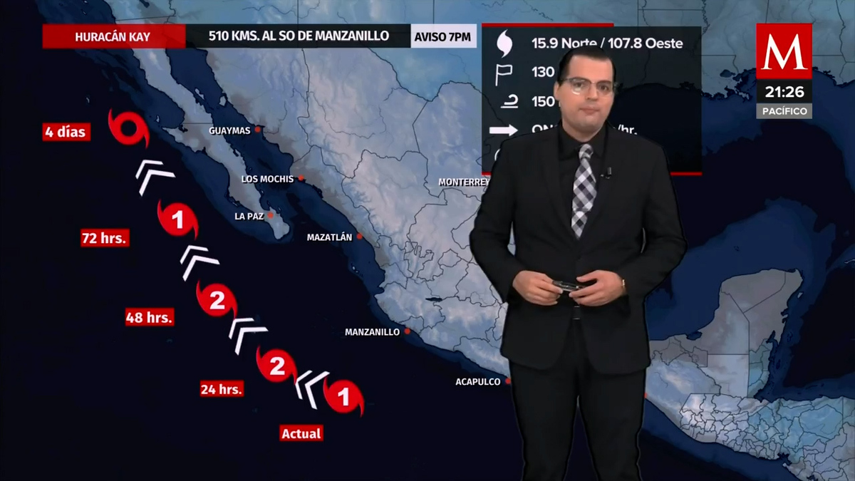 Huracán Kay se intensifica a categoría 1