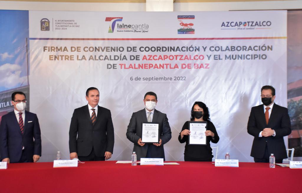 Tlalnepantla y Azcapotzalco firman convenio para la mejoría en zonas aledañas
