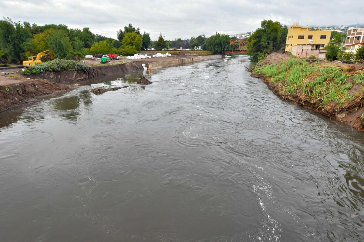 Caudal del río Tula en crecimiento por lluvias en el Valle de México. (Especial)