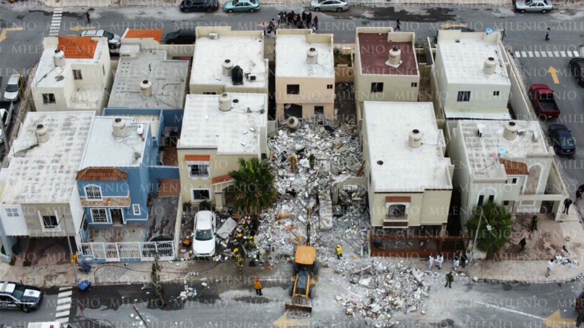 Explosión de casa de seguridad en Saltillo. (Christian Sánchez)