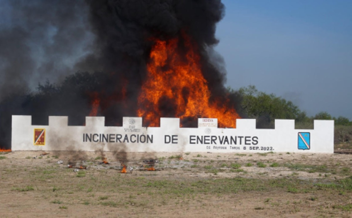 Incinera Ejército Mexicano drogas aseguradas en Tamaulipas