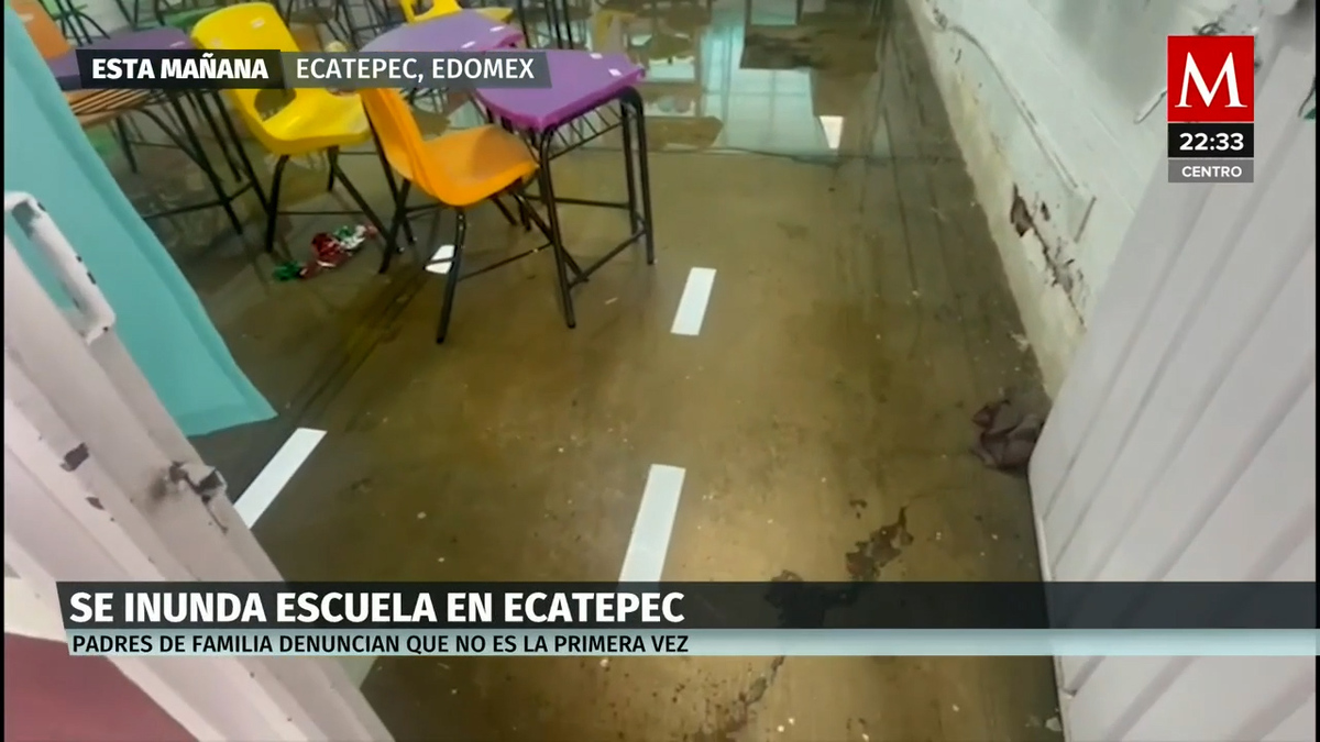 Se inundó escuela de Ecatepec,padres exigen apoyo estatal