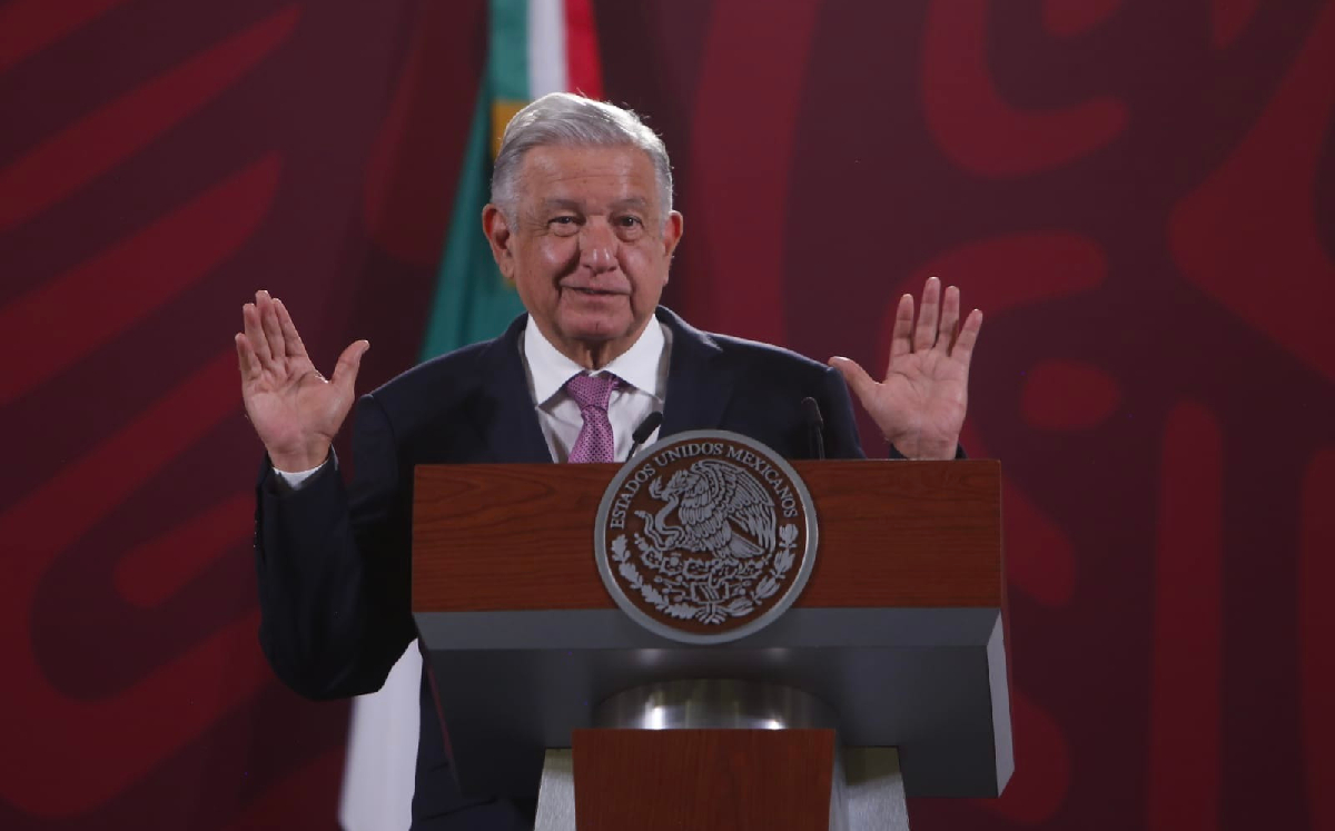 El presidente López Obrador en su confernecia mañanera de Palacio Nacional. | Ariana Pérez