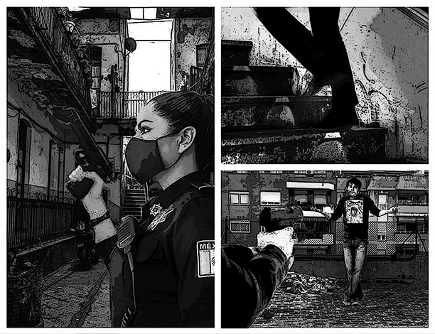 Policía en inmueble