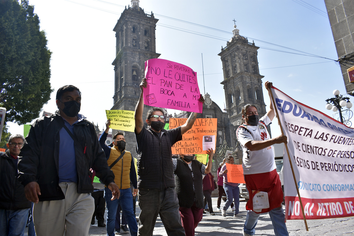 Manifestación de voceadores den Puebla | Agencia Enfoque