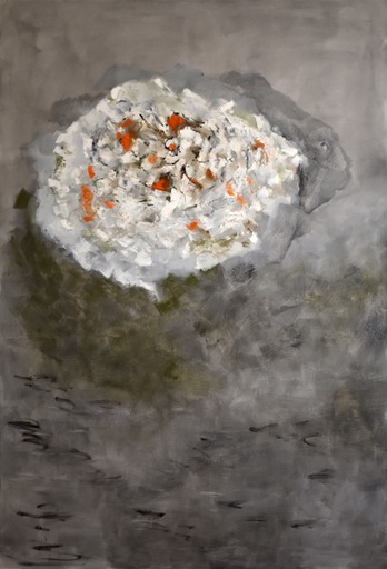 Mauricio Sandoval, 'Rodaballo'. Óleo y grafito sobre tela. 2.20 x 1.50 mts.