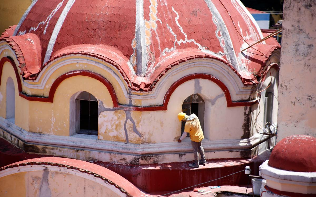Trabajos de reconstrucción por sismos en Puebla | Andrés Lobato