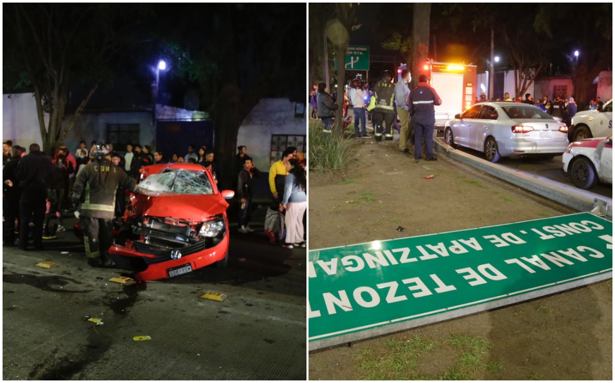 Auto choca contra poste en Iztapalapa | Enrique Luna