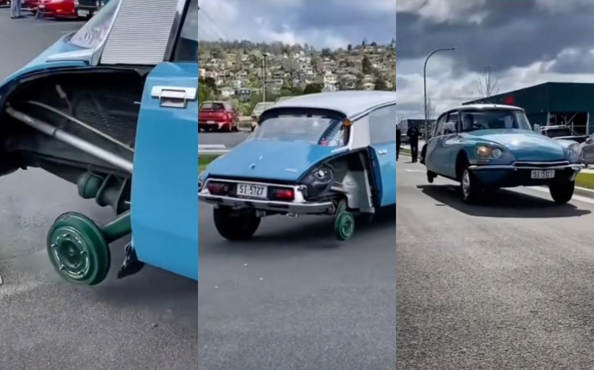 Automóvil Citroen circula en tres llantas (TikTok).