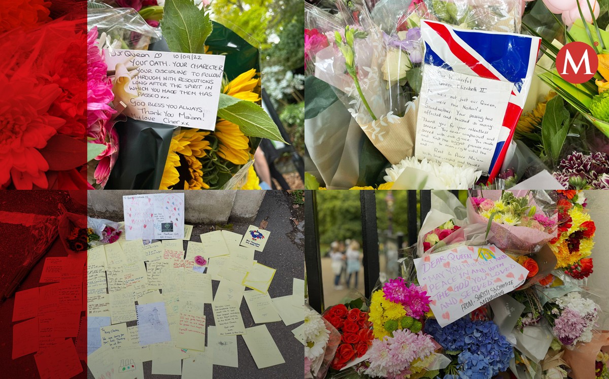 Miles de personas en Reino Unido han estado dejando flores para despedir a la reina Isabel II. (José Antonio Belmont)