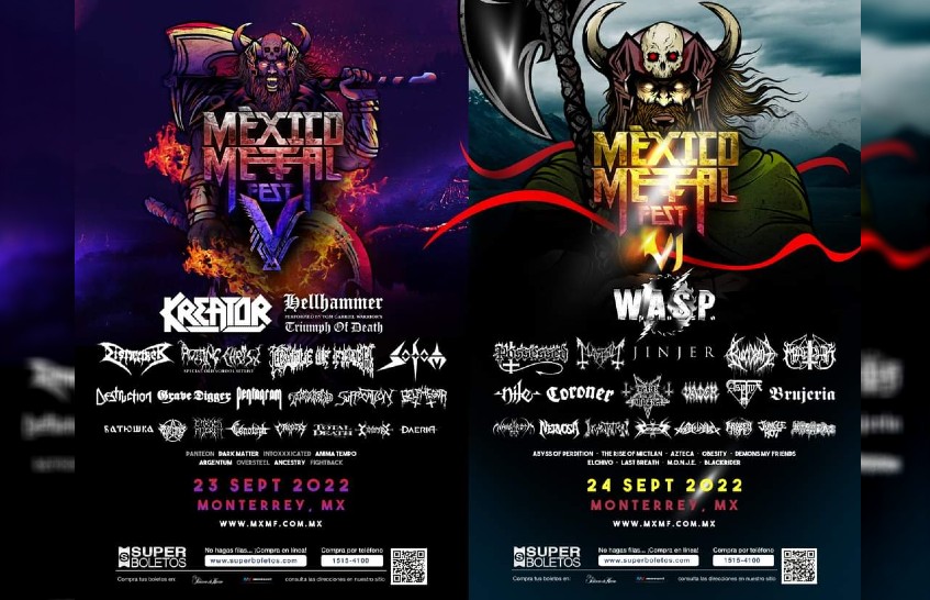 Las ediciones V y VI del México Metal Fest se van a realizar el 23 y 24 de septiembre.