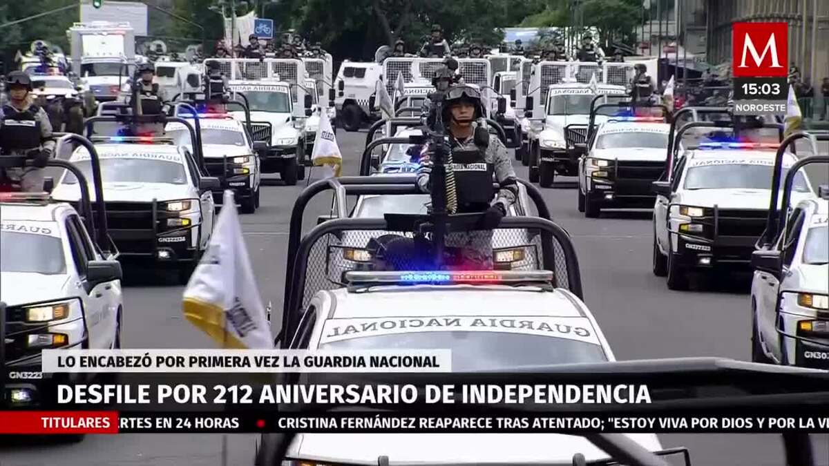 Desfile cívico militar encabezado por la Guardia Nacional