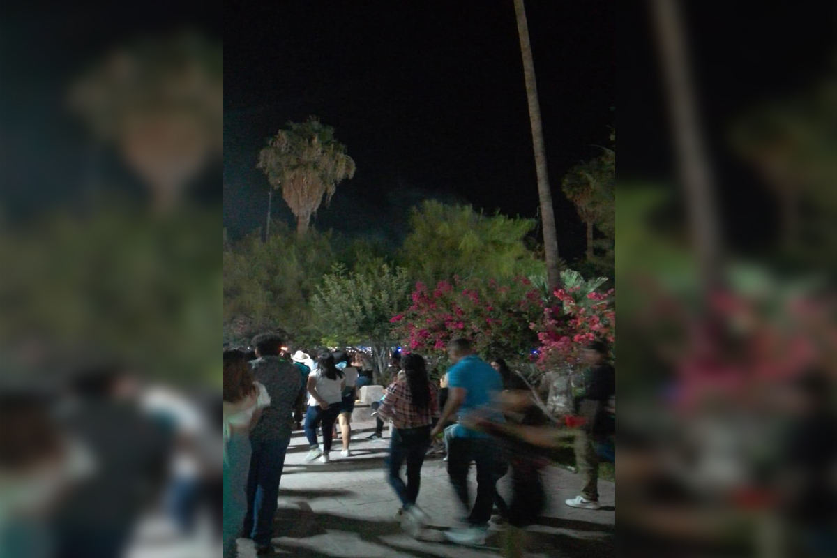 Pirotecnia incendia unas palmas en la plaza tras Grito de Independencia en Coahuila. | Especial