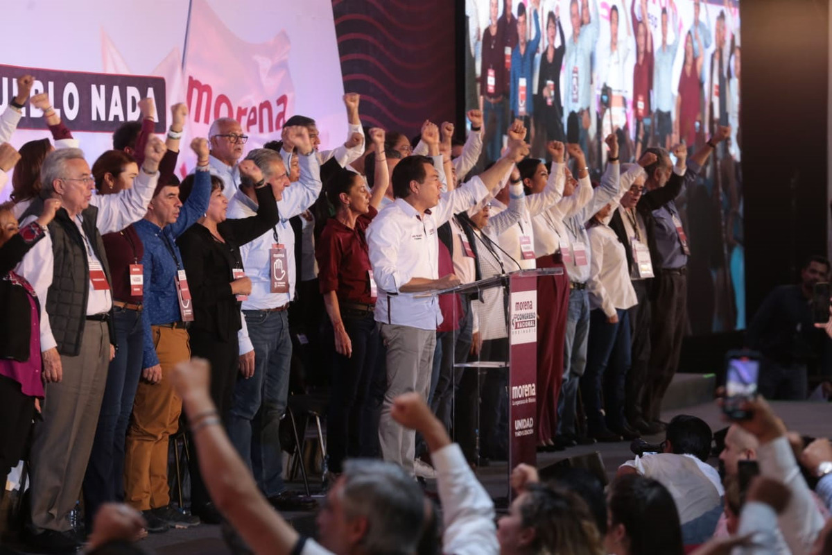 3er Congreso Nacional Ordinario de MORENA. Entre los asistentes, Mario Delgado, Claudia Sheinbaum, Adán Augusto López y Delfina Gómez. |Jesús Quintana