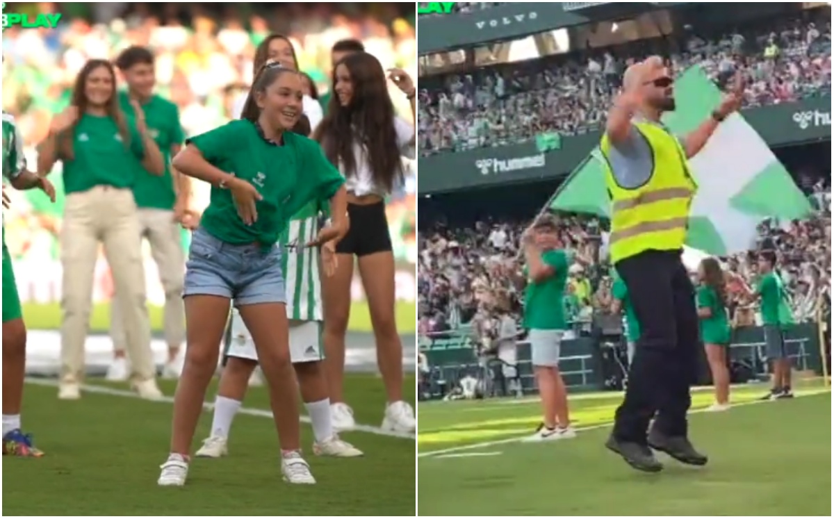 Realizan mega trend de tiktok en estadio de España