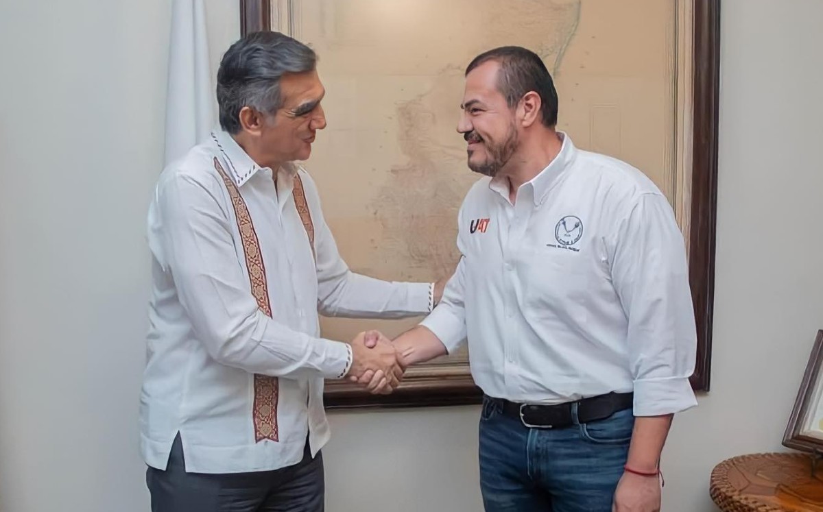 Américo Villarreal, gobernador electo de Tamaulipas y Guillermo Mendoza, rector de la UAT