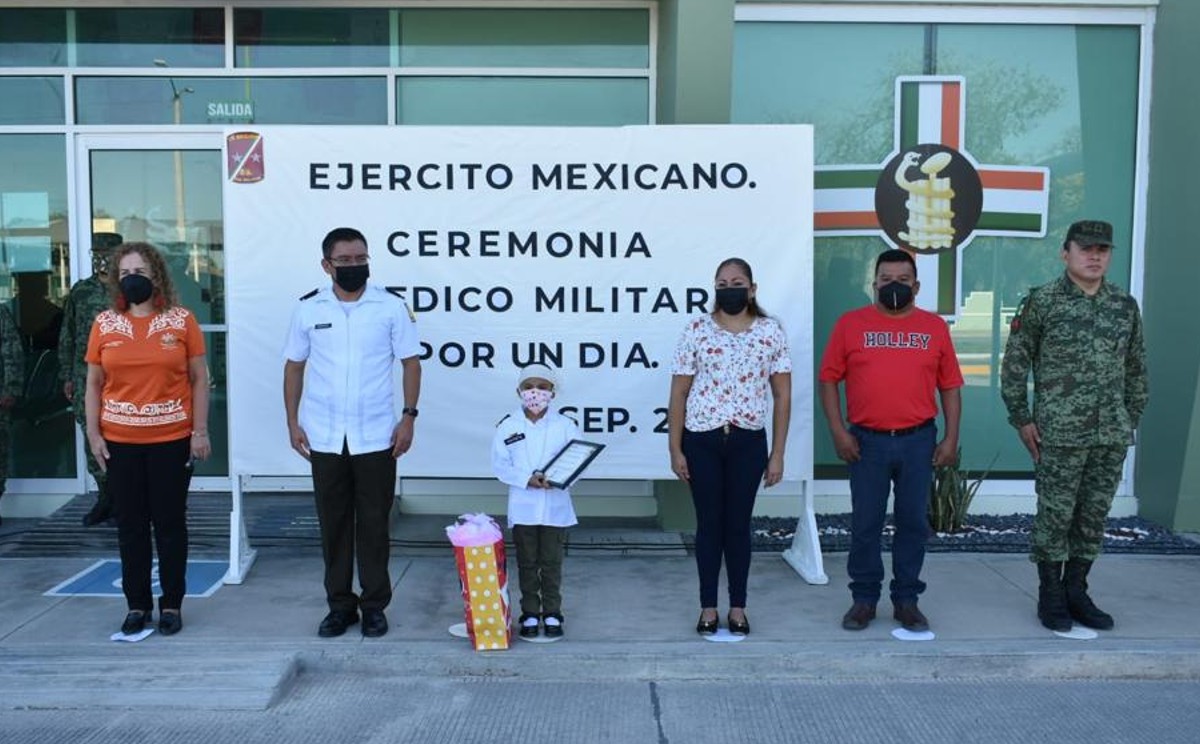 Menor con leucemia es Soldado Medico Militar por un  día en Tamaulipas