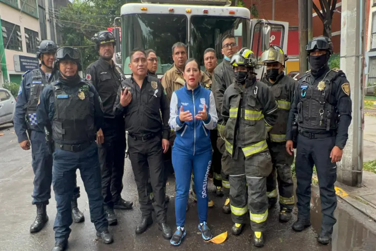 Sandra Cuevas frente de operativo en Alcadía Cuauhtémoc tras sismo de 7.7 grados. | Especial