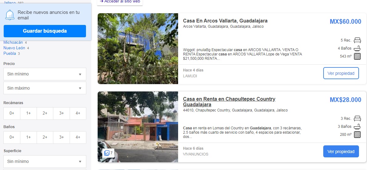 Sitios en línea para buscar propiedades. (Especial)