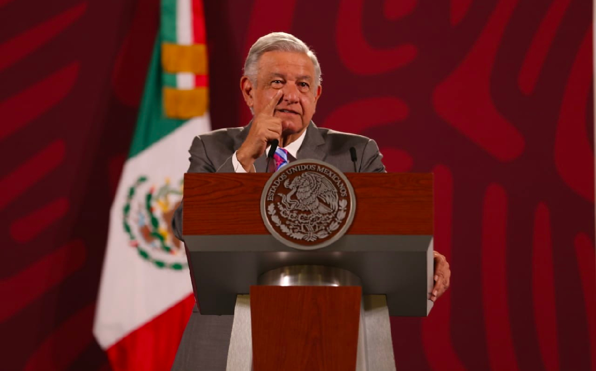 La conferencia del Presidente se llevó a cabo en el Salón de Tesorería de Palacio Nacional. | Octavio Hoyos