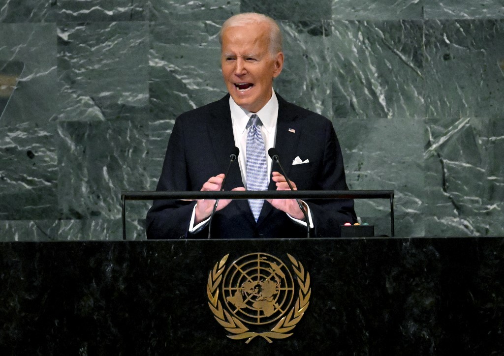 Joe Biden, presidente de Estados Unidos, durante su intervención en la ONU. (AFP)