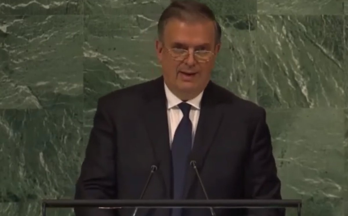 Marcelo Ebrard en la Asamblea General de las Naciones Unidas. (Captura)