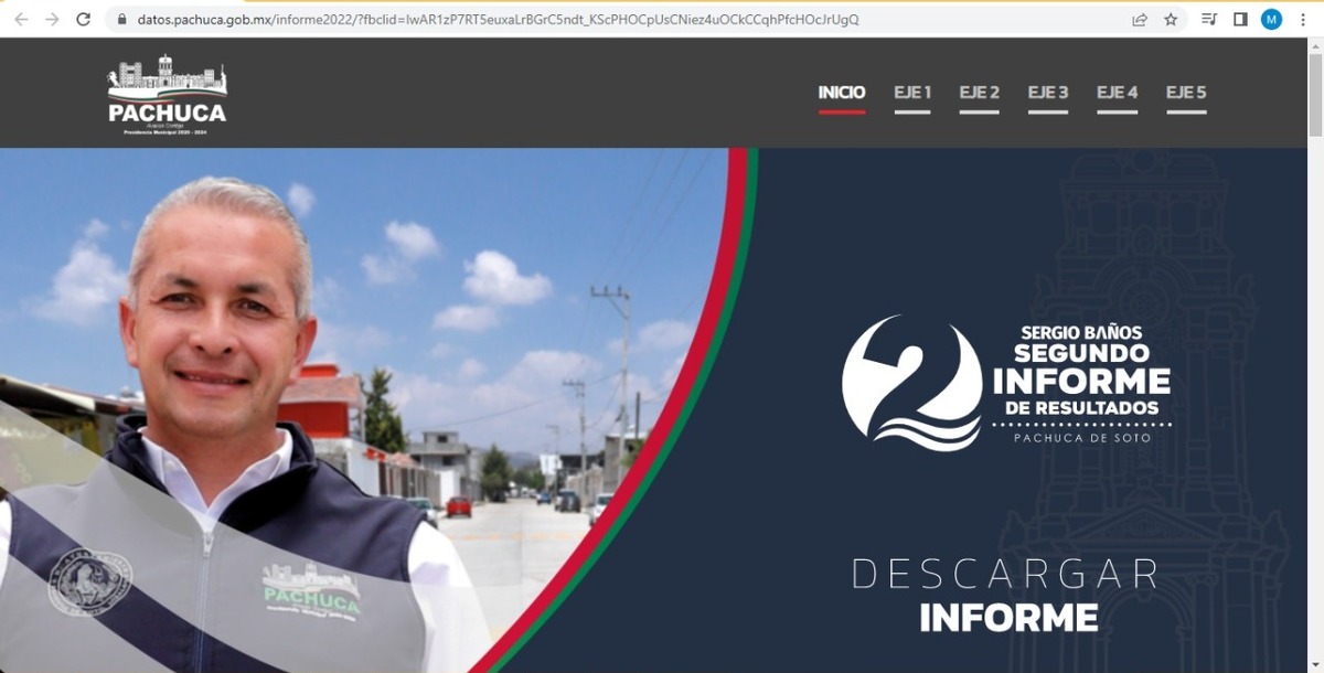 Segundo Informe del Gobierno Municipal de Pachuca. (Cortesía)