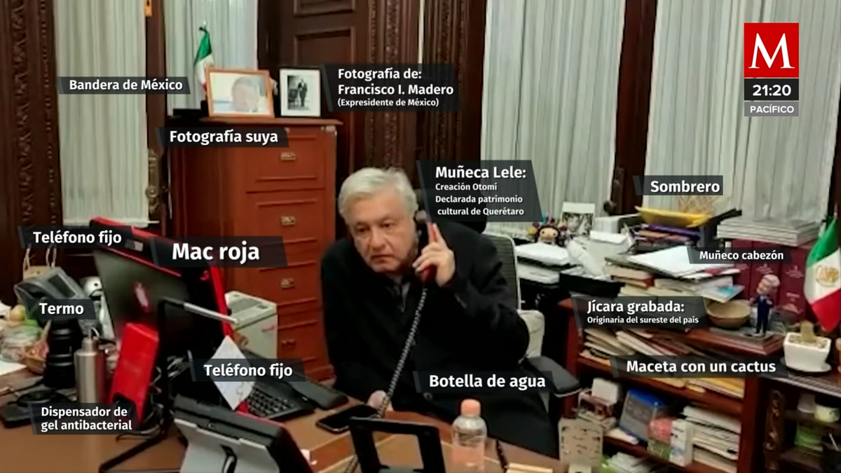 Llama la atención escritorio del presidente y la cantidad de objetos que hay en su oficina