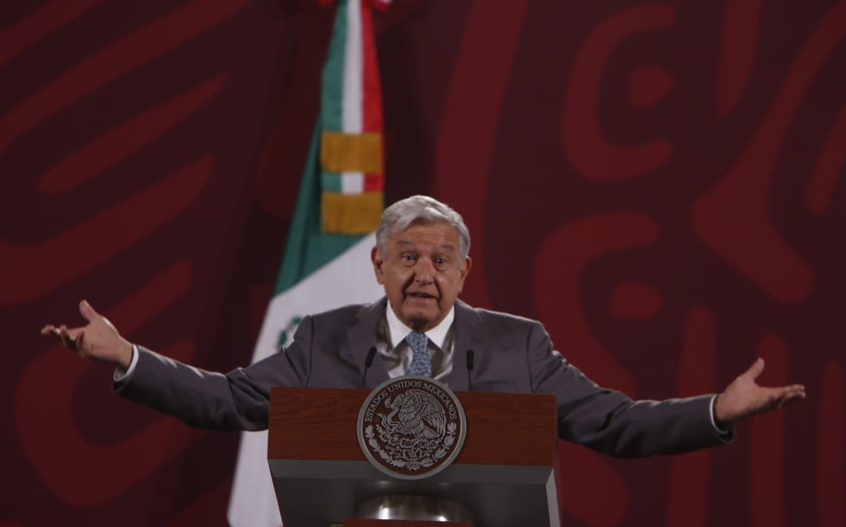 Andrés Manuel López Obrador en su conferencia matutina desde Palacio Nacional. Foto: Ariana Pérez