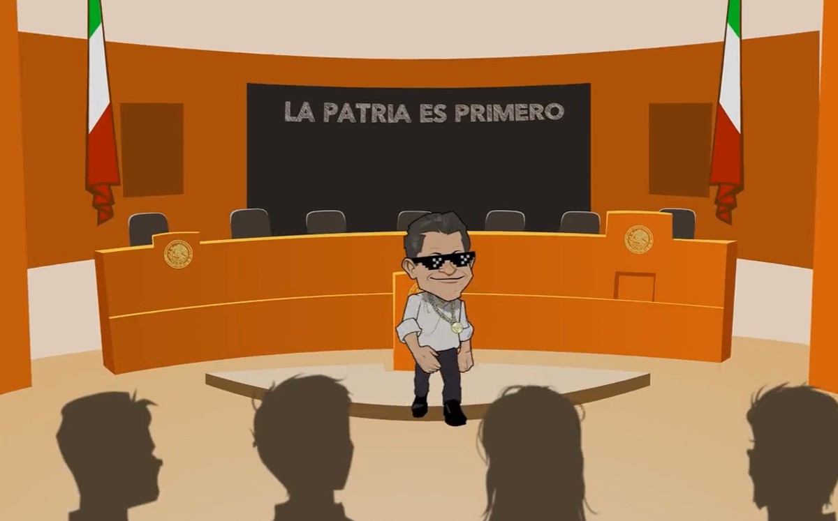 Rap de Ricardo Monreal llega a versión animada. | Captura