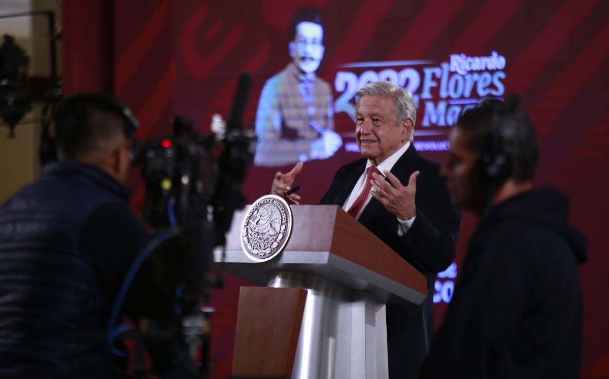 Andrés Manuel López Obrador en su conferencia matutina desde Palacio Nacional. Foto: (Juan Carlos Bautista)