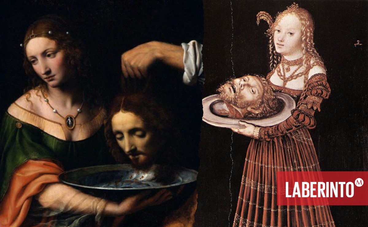 Montaje con la Salomé de Bernardino Luini y la Salomé de Lucas Cranach.