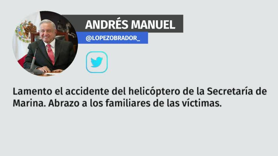 AMLO lamenta desplome de helicóptero de la Marina