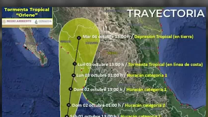 ‘Orlene’ se convierte en huracán categoría 2