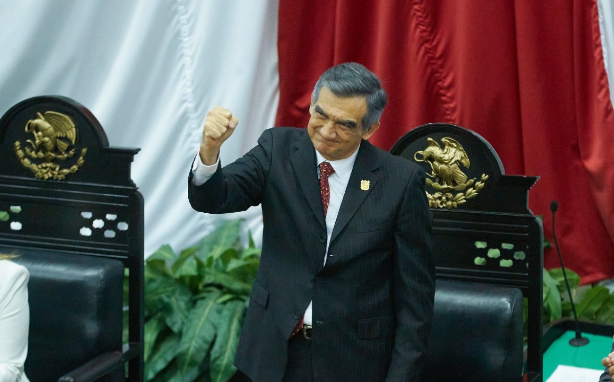 Américo Villarreal en el Congreso de Tamaulipas. (Cortesía)