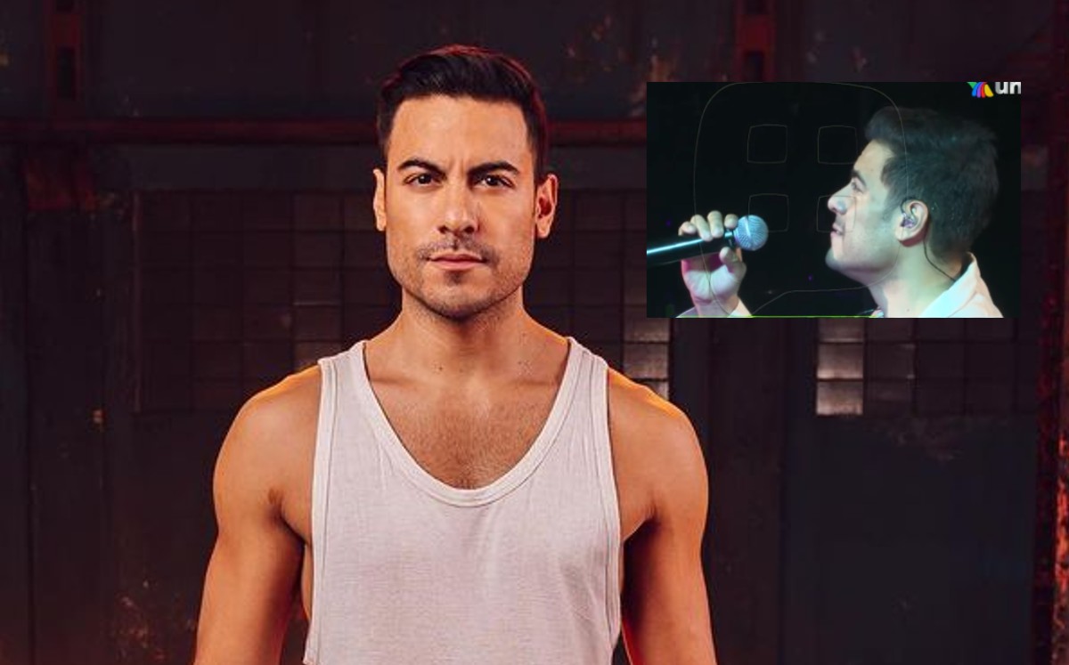 Carlos Rivera llora en concierto al recordar a su papá (Captura).
