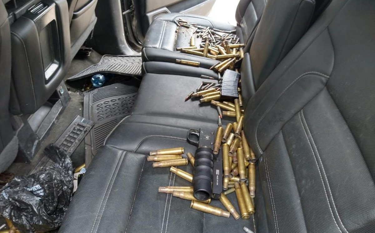 Armamento decomisado en Tamaulipas.