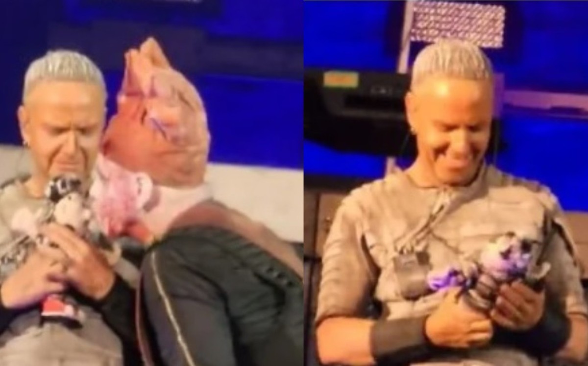 El vocalista de Rammstein sorprendió al darle apapachos al peluche (Especial).
