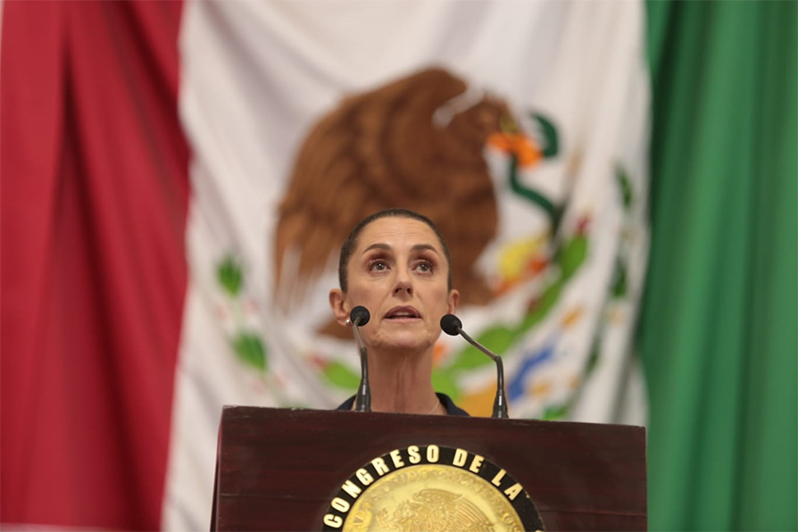 Claudia Sheinbaum durante la presentación de su 4to informe de gobierno. | Jesús Quintanar