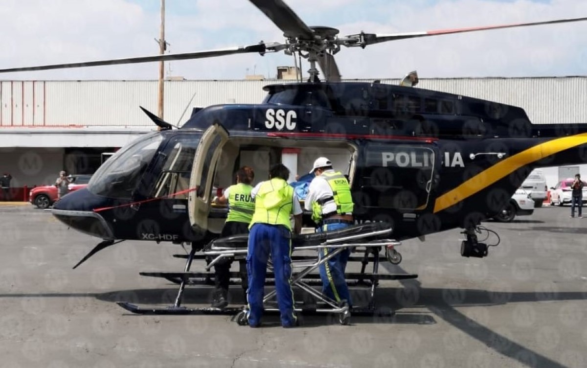 El hombre fue trasladado a un hospital en helicóptero. | Jorge Becerril