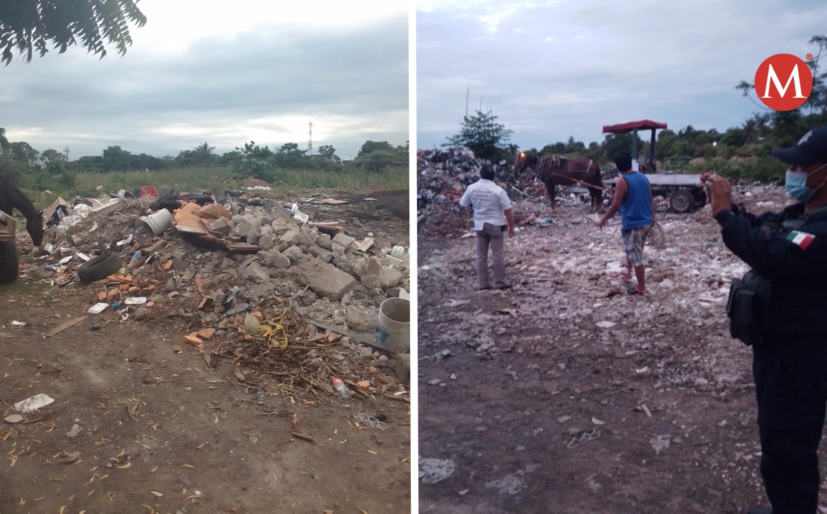 Detienen a carretoneros en Ciudad Madero por relleno de laguna Nuevo Amanecer. (Cortesía)