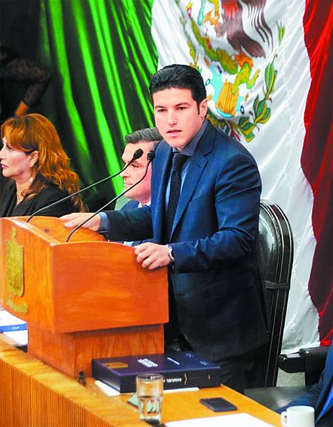 García en su mensaje desde la tribuna. Leonel Rocha