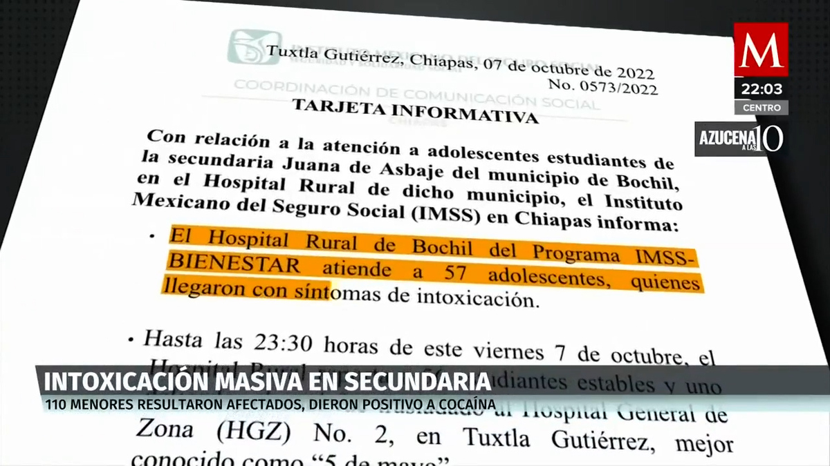 Padres de familia en Chiapas piden investigar la intoxicación de menores por cocaína